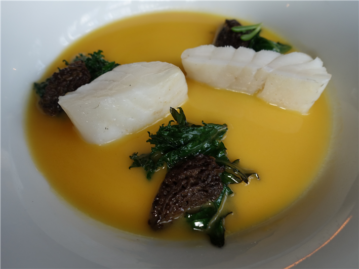turbot and morels